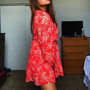 Cute floral red dress